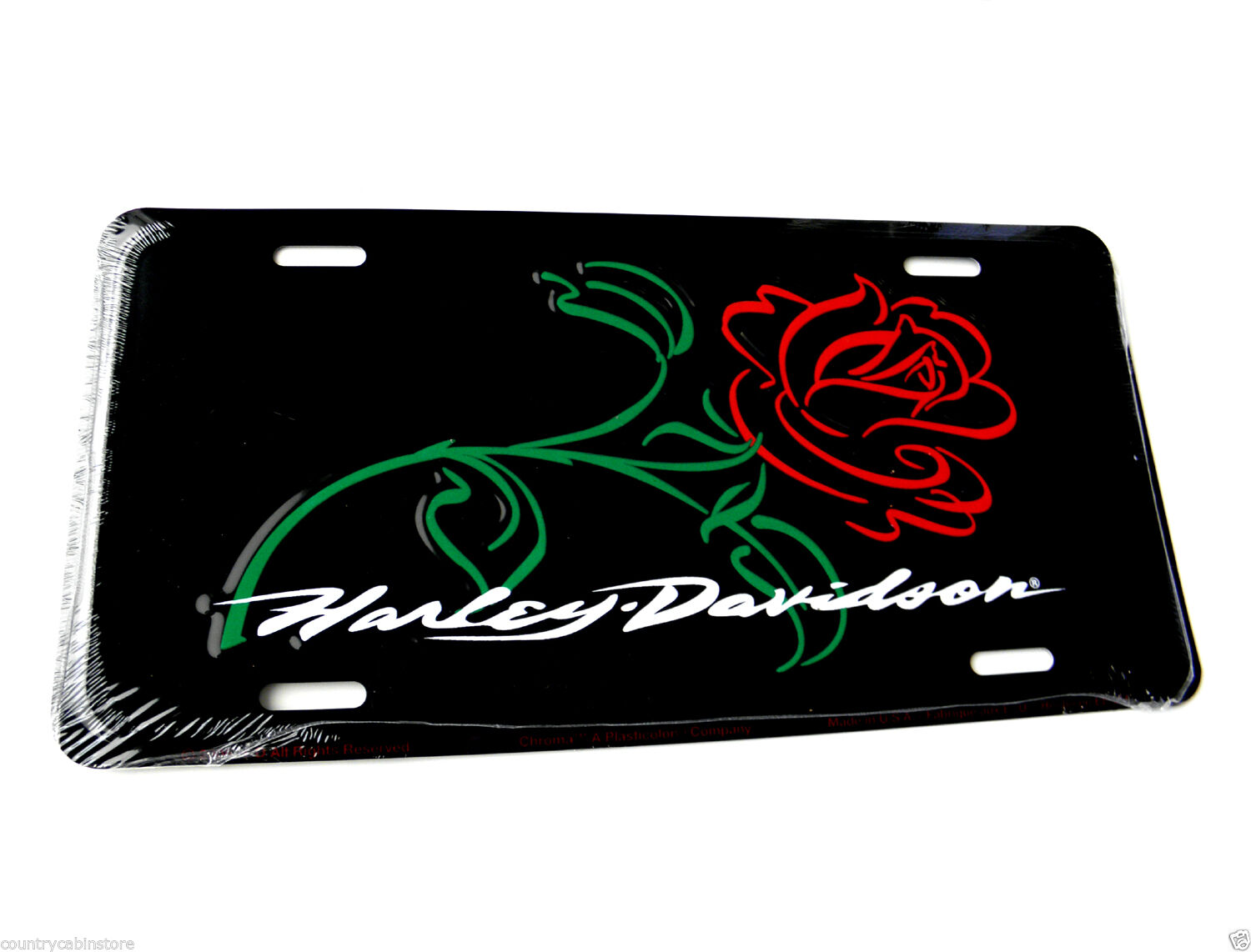 Harley Davidson ROSE Embossed Car Auto License Plate Tag 6 X 12